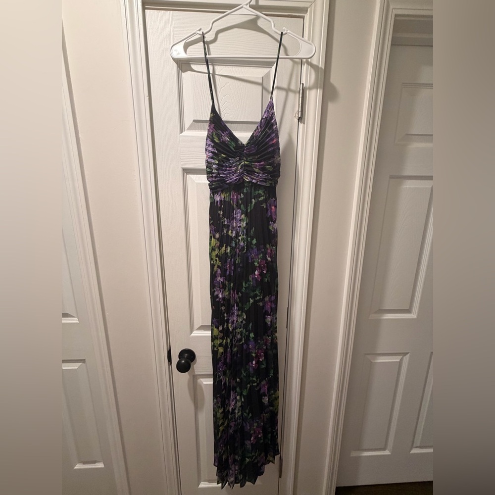 Express Black Floral Spaghetti-Strap Maxi Dress NWT